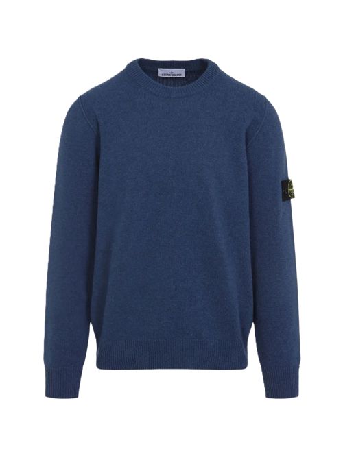 Girocollo vestibilità regular con finiture a costine Stone Island | L2S15 5100072 S00A3V002B BLUE ACCIAIO